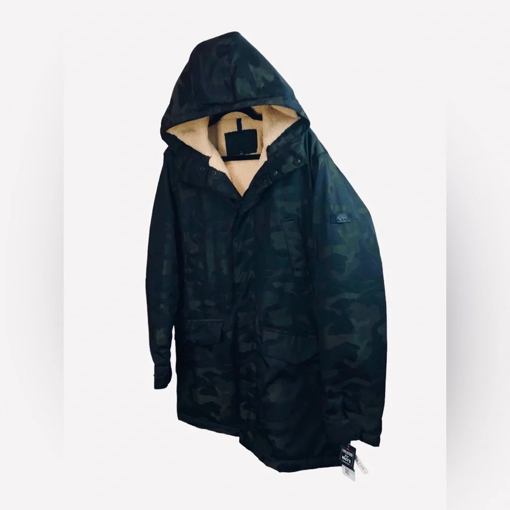 NWT MICHAEL KORS Men's Camouflage Print Hooded Parka Jacket Winter Coat $350msrp